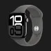 Apple Watch Series 10 GPS, 46mm Jet Black Aluminum Case with Stone Gray Sport Band (S/M)