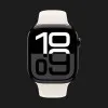 Apple Watch Series 10 GPS, 46mm Jet Black Aluminum Case with Starlight Sport Band (S/M)