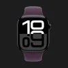 Apple Watch Series 10 GPS, 46mm Jet Black Aluminum Case with Plum Sport Band (S/M)