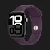 Apple Watch Series 10 GPS, 46mm Jet Black Aluminum Case with Plum Sport Band (М/L)