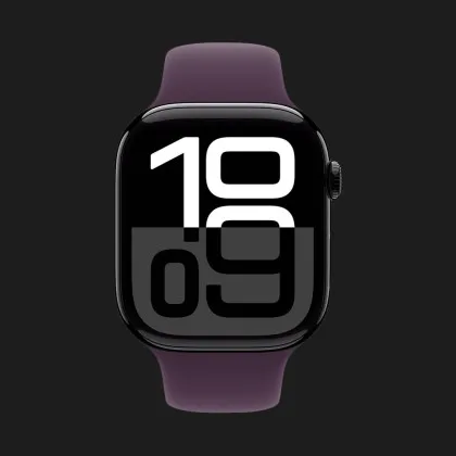 Apple Watch Series 10 GPS, 46mm Jet Black Aluminum Case with Plum Sport Band (М/L)
