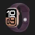 Apple Watch Series 10 GPS, 46mm Rose Gold Aluminum Case with Plum Sport Band (S/M)