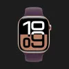 Apple Watch Series 10 GPS, 46mm Rose Gold Aluminum Case with Plum Sport Band (S/M)