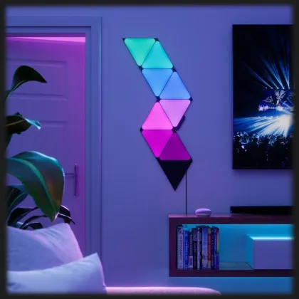 Розумна система освітлення Nanoleaf Shapes Ultra Black Triangles Starter Kit, Apple Homekit, 9 шт (Black) в Павлограді