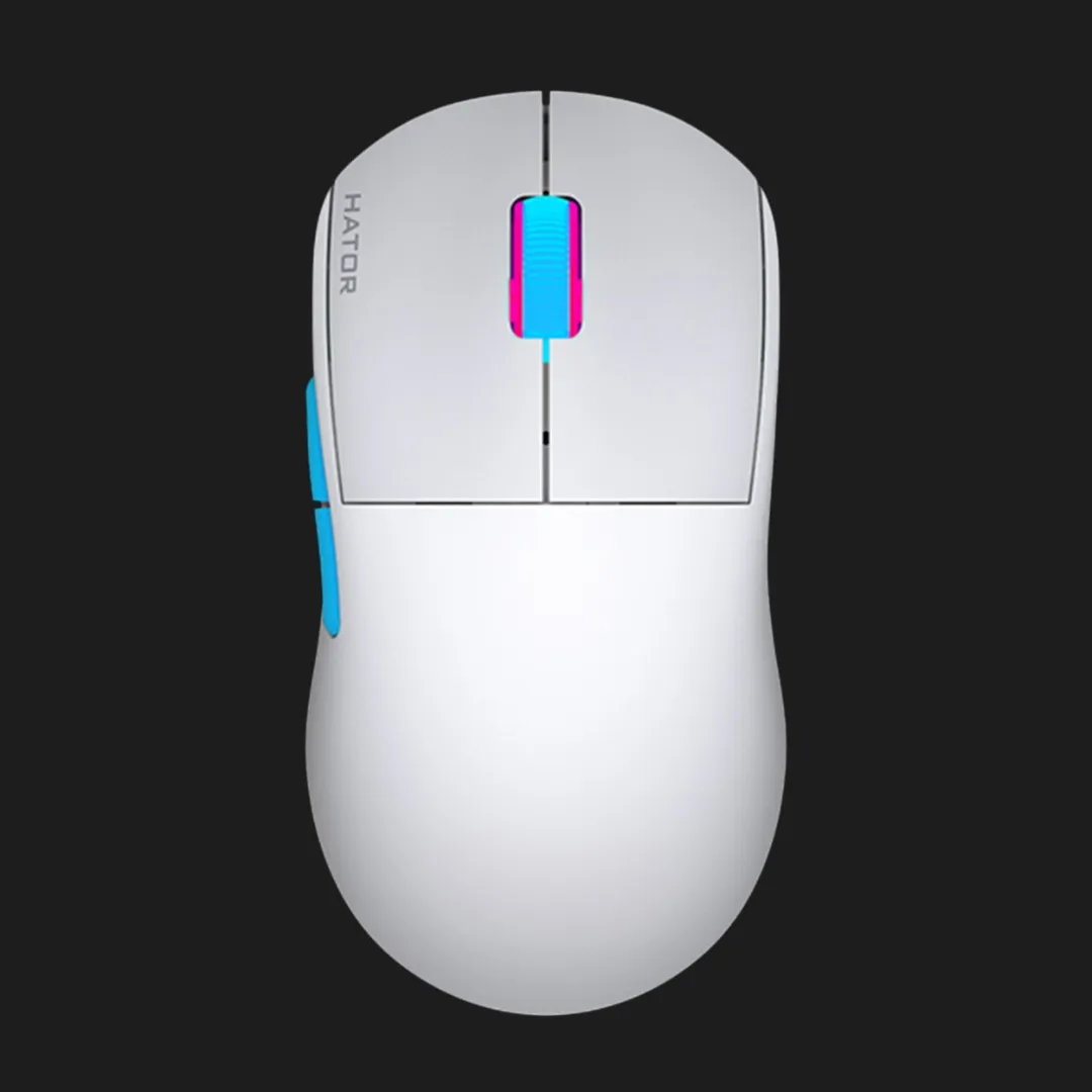 Ігрова миша HATOR Quasar 2 PRO wireless (HTM561WC) (White/Cyan) (UA)