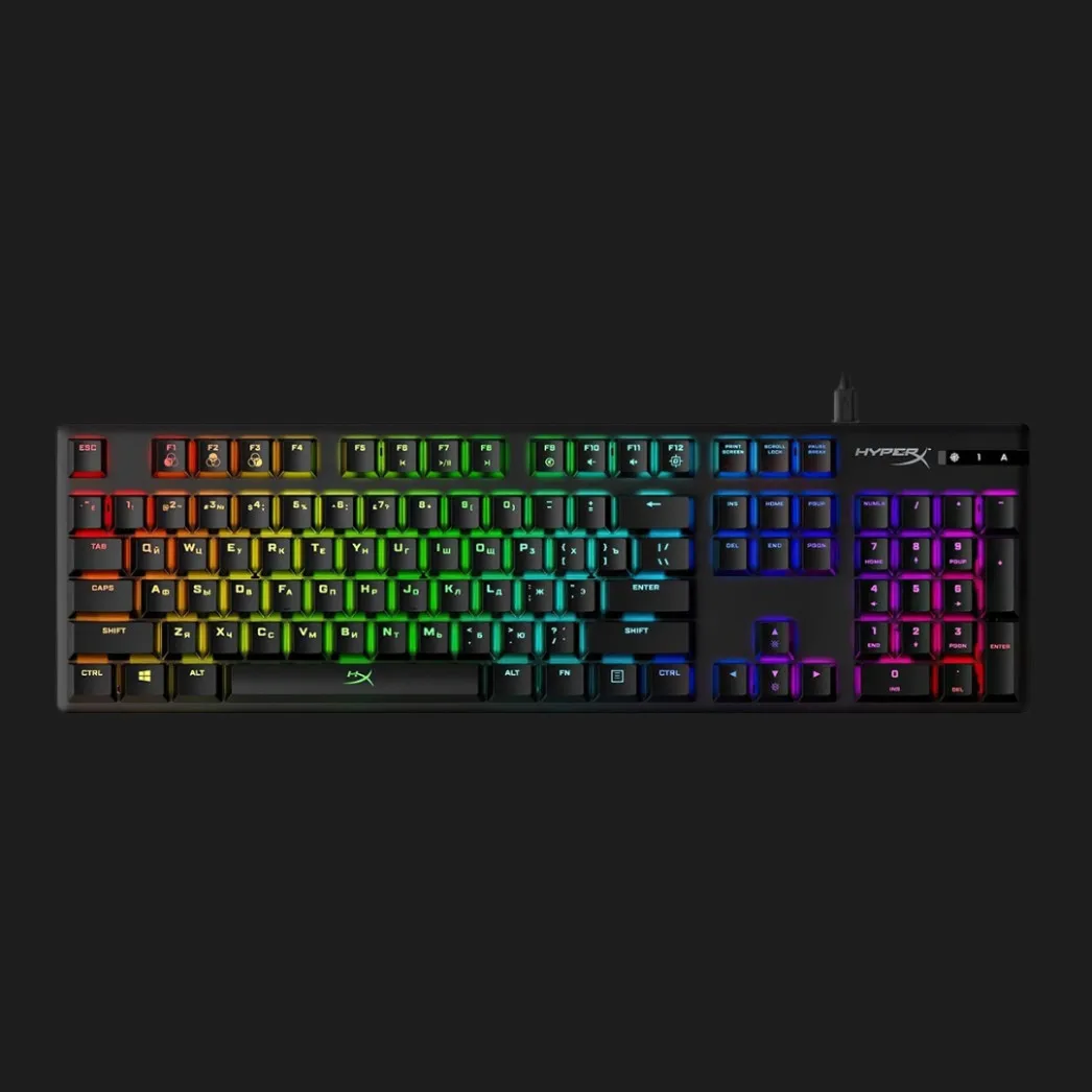 Клавіатура ігрова HyperX Alloy Origins 104key Red USB (Black) (UA)