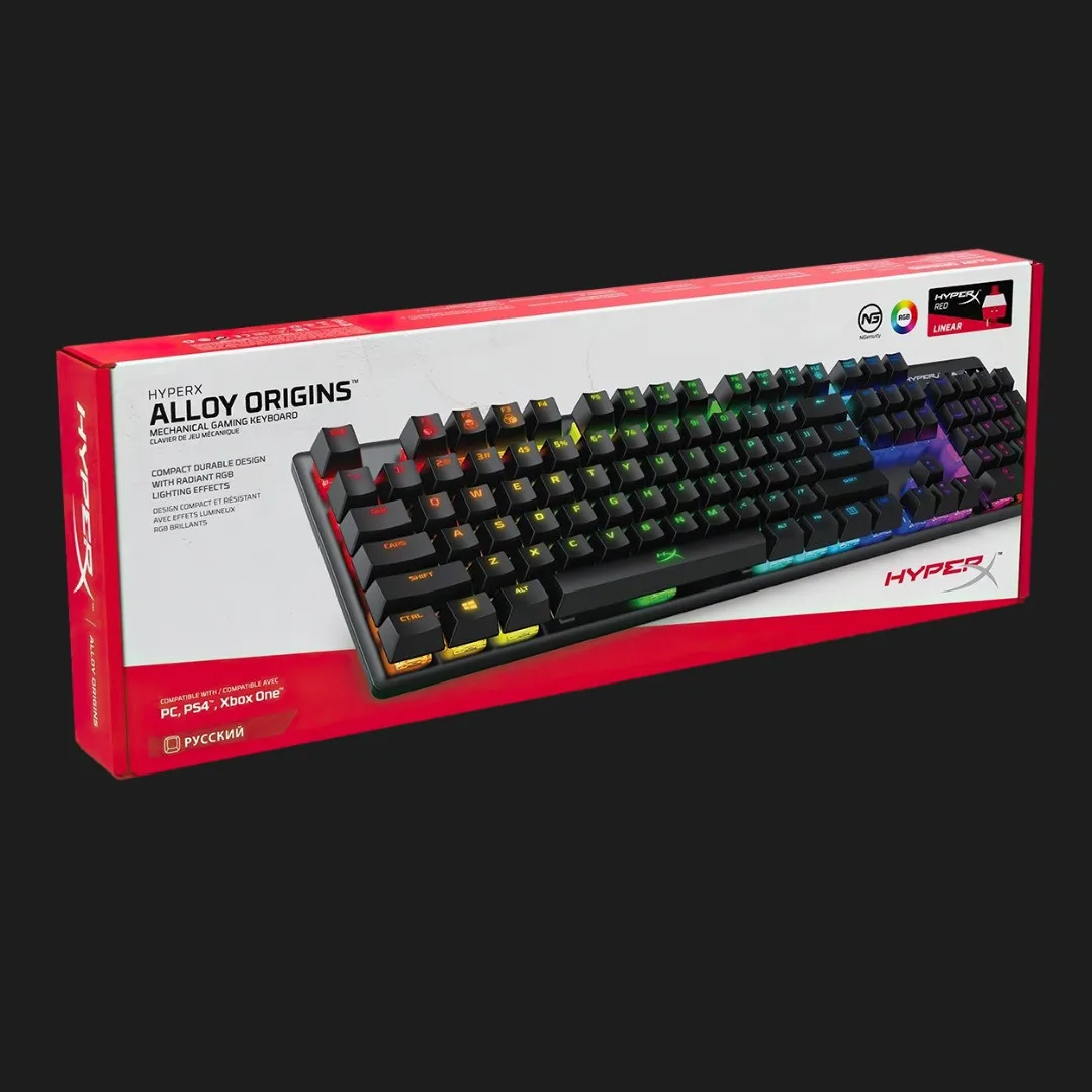 Клавиатура игровая HyperX Alloy Origins 104key Red USB (Black) (UA)