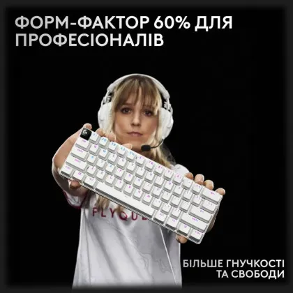 Клавіатура ігрова Logitech G PRO X 60 TKL GX Optical Tactile (White) в Житомирі