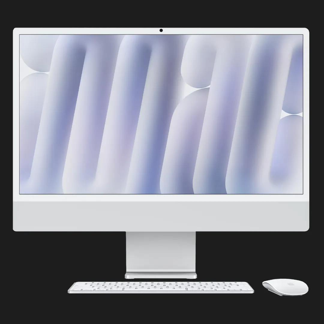 Apple iMac 24 with Retina 4.5K, Apple M4, 256GB, 10 CPU / 10 GPU, 16GB RAM, Silver (MWUU3) (2024)