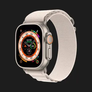 б/у Apple Watch Ultra, 49мм, Starlight Alpine Loop Medium (MQFR3/MQF03) (Как Новый)