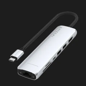Перехідник Satechi 7-in-1 USB-C Slim Multiport Adapter 4K with Ethernet (Silver) в Херсоні