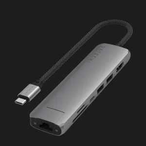 Перехідник Satechi 7-in-1 USB-C Slim Multiport Adapter 4K with Ethernet (Space Gray) в Херсоні