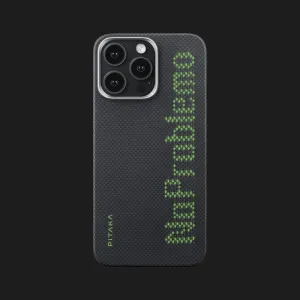 Чехол Pitaka Aries Tactile Woven Case для iPhone 15 Pro NoProblemo (Black&Green) в Хмельницком