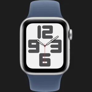 Apple Watch SE 2 GPS 40mm Silver Aluminium Case with Denim Sport Band (M/L) (MXED3) 2024