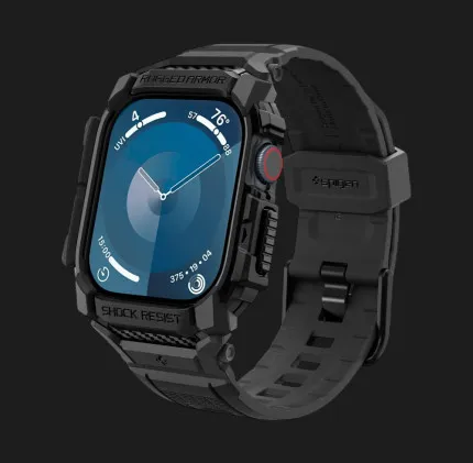Чохол-ремінець Spigen Rugged Armor Pro для Apple Watch 46mm 2024 (Matte Black)