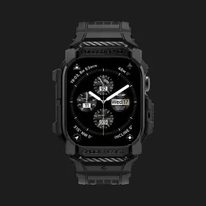 Чохол-ремінець Spigen Rugged Armor Pro для Apple Watch 46mm 2024 (Matte Black)