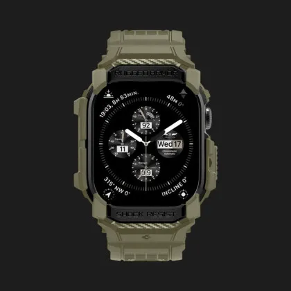 Чохол-ремінець Spigen Rugged Armor Pro для Apple Watch 46mm 2024 (Vintage Khaki) у Володимирі