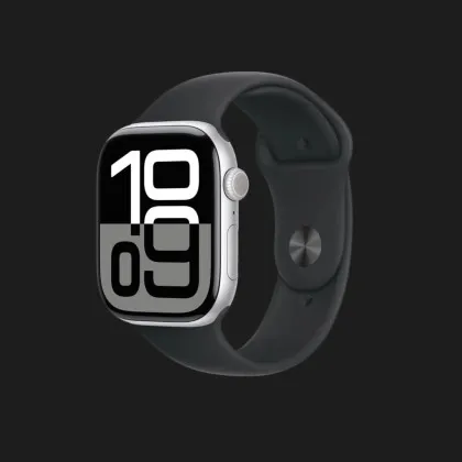 б/у Apple Watch Series 10 GPS, 46mm Silver Aluminum Case with Black Sport Band (M/L) в Виннице