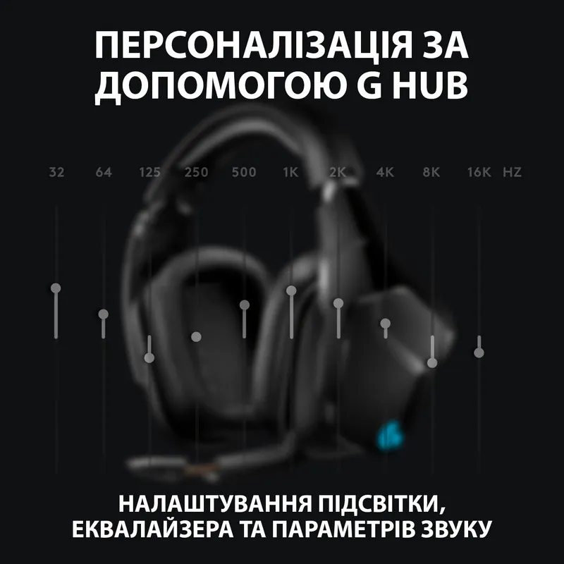Игровые наушники Logitech G935 Wireless (Black) (EU)