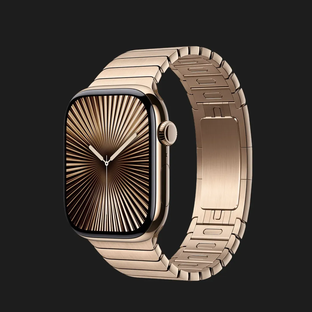 Apple Watch Series 10 GPS + LTE, 42mm Gold Titanium Case with Gold Link Bracelet (MX0N3+MXMC3)