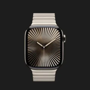 Apple Watch Series 10 GPS + LTE, 42mm Natural Titanium Case with Natural Link Bracelet (MX0J3+MXMA3)