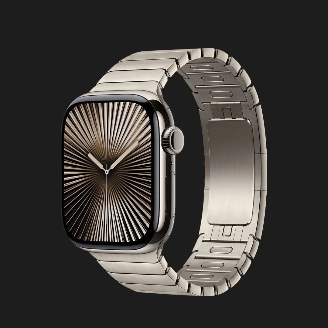 Apple Watch Series 10 GPS + LTE, 42mm Natural Titanium Case with Natural Link Bracelet (MX0J3+MXMA3)