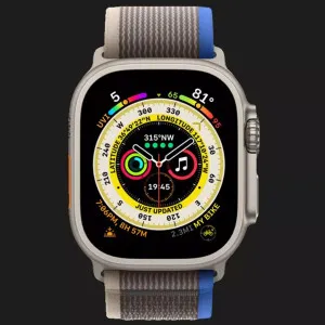 б/у Apple Watch Ultra 49mm GPS + LTE Titanium Case with Blue/Gray Trail Loop M/L (MQFV3/MQF33) (Хороший стан)