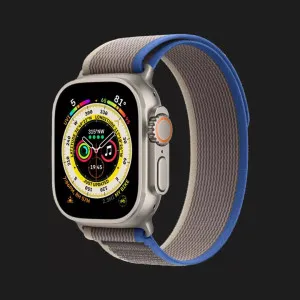 б/у Apple Watch Ultra 49mm GPS + LTE Titanium Case with Blue/Gray Trail Loop M/L (MQFV3/MQF33) (Хороший стан)