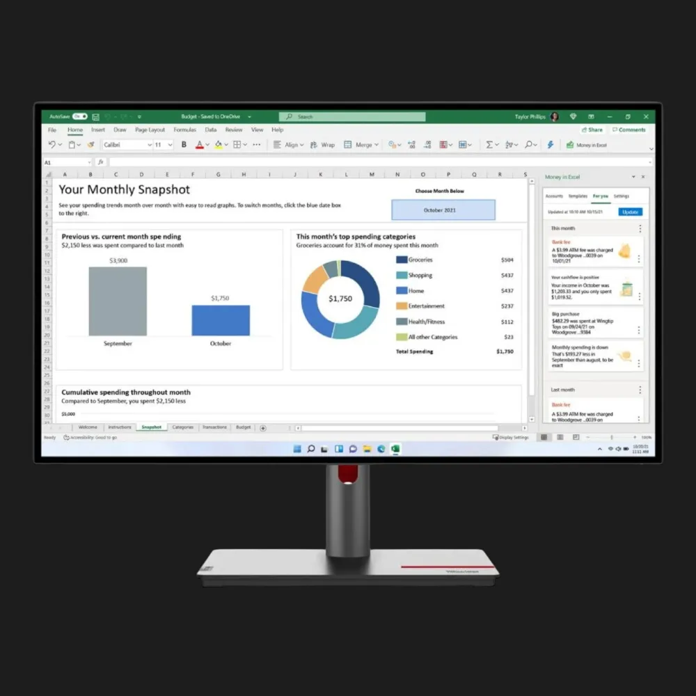 Монітор Lenovo 27" IPS 60Hz ThinkVision P27h-30 63A1GAT1UA (UA)