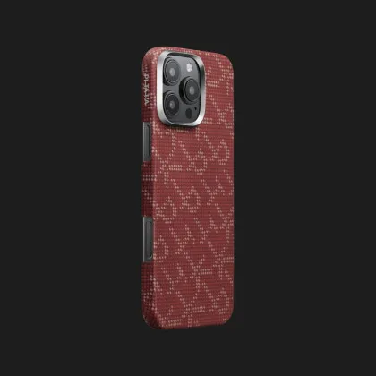 Чохол Pitaka Monogram Tactile Woven Case для iPhone 16 Pro (Red/Gold)