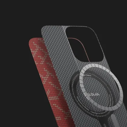 Чохол Pitaka Monogram Tactile Woven Case для iPhone 16 Pro (Red/Gold)