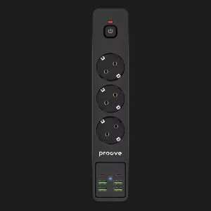 Мережевий фільтр Proove Power Strip P-03 (3 розетки + 4 USB + 2 Type-C) 2М в Берегові