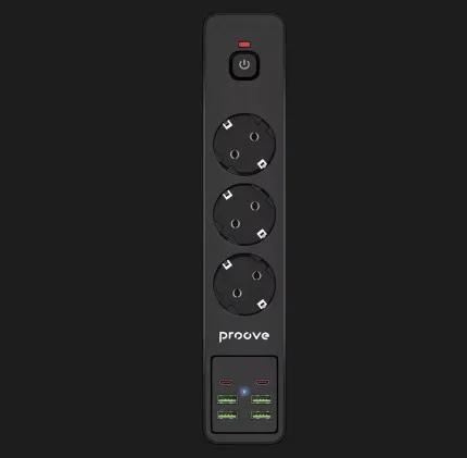Сетевой фильтр Proove Power Strip P-03 (3 розетки + 4 USB + 2 Type-C) 2М