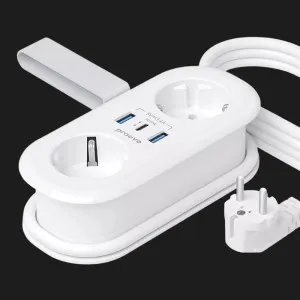 Мережевий фільтр Proove Supercoil 20W (2 розетки + Type-C + 2 USB) 1.5M в Берегові