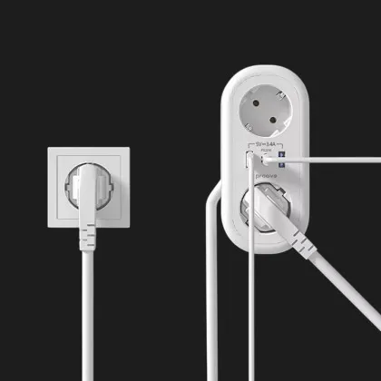 Сетевой фильтр Proove Supercoil 20W (2 розетки + Type-C + 2 USB) 1.5M в Луцке