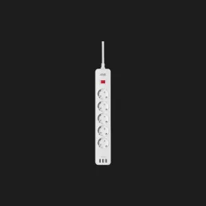 Мережевий фільтр 2E 5xТип F, 3x1.5mm кв, 16A, 3xUSB-A, 2m (White) в Берегові