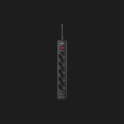 Сетевой фильтр 2E 5xТип F, 3x1.5mm кв, 16A, 3xUSB-A, 2m (Black) в Луцке