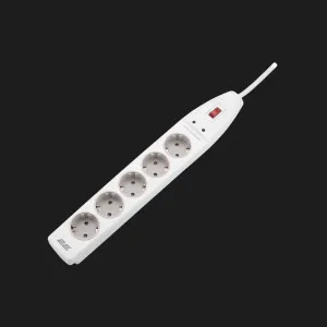 Мережевий фільтр 2E 5xТип F, 3x1.5mm кв, 16A, 3m (White) в Берегові