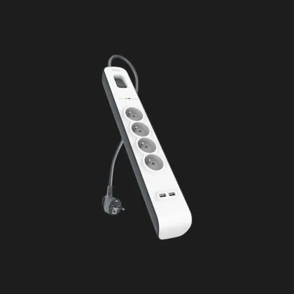 Сетевой фильтр Belkin 4хТип F, 3x1.5мм кв, 16А, 2xUSB-A 2.4A, с защитой от перенапряжения, 2м (White) в Луцке
