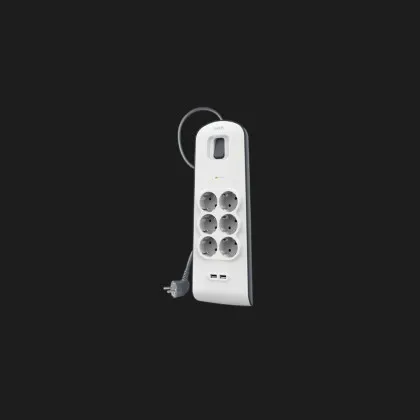 Сетевой фильтр Belkin 6хТип F, 3x1.5мм кв, 16А, 2xUSB-A 2.4A, с защитой от перенапряжения, 2м (White) в Луцке