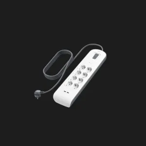 Мережевий фільтр Belkin 8хТип F, 3x1.5мм кв, 16А, 2xUSB-A 2.4A, з захистом від перенапруги,2м (White) в Берегові