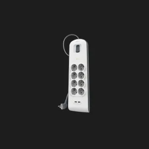 Мережевий фільтр Belkin 8хТип F, 3x1.5мм кв, 16А, 2xUSB-A 2.4A, з захистом від перенапруги,2м (White) в Берегові