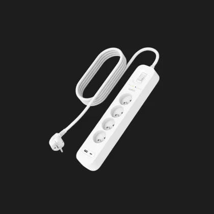 Сетевой фильтр Belkin 4хТип F, 3x1.5мм кв, 16А, USB-A/USB-C 18Вт, с защитой от перенапряжения, 2м (White) в Луцке
