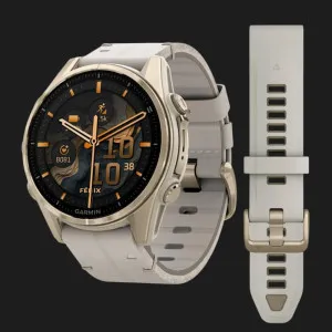Garmin Fenix 8 43mm AMOLED Sapphire Soft Gold with Limestone Leather Band (Ultra)
