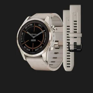 Garmin Fenix 7S Pro Sapphire Solar Soft Gold with Limestone Leather Band в Бердичеві