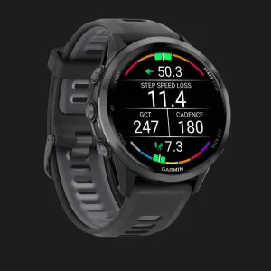Garmin Forerunner 970 Carbon Gray DLC Titanium with Black Case and Black/Translucent Whitestone Band в Бердичеві