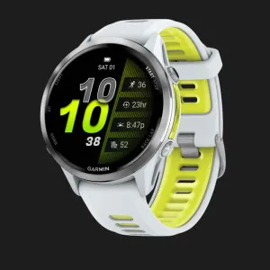 Garmin Forerunner 970 Titanium with Whitestone Case and Whitestone/Translucent Amp Yellow Band в Бердичеві