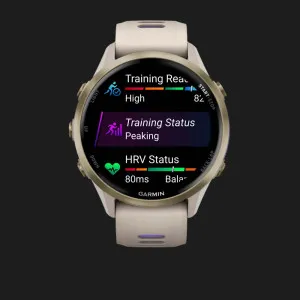 Garmin Forerunner 970 Soft Gold Titanium with French Gray Case and French Gray/Translucent Indigo Band в Бердичеві