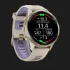 Garmin Forerunner 970 Soft Gold Titanium with French Gray Case and French Gray/Translucent Indigo Band