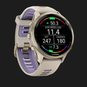 Garmin Forerunner 970 Soft Gold Titanium with French Gray Case and French Gray/Translucent Indigo Band в Бердичеві